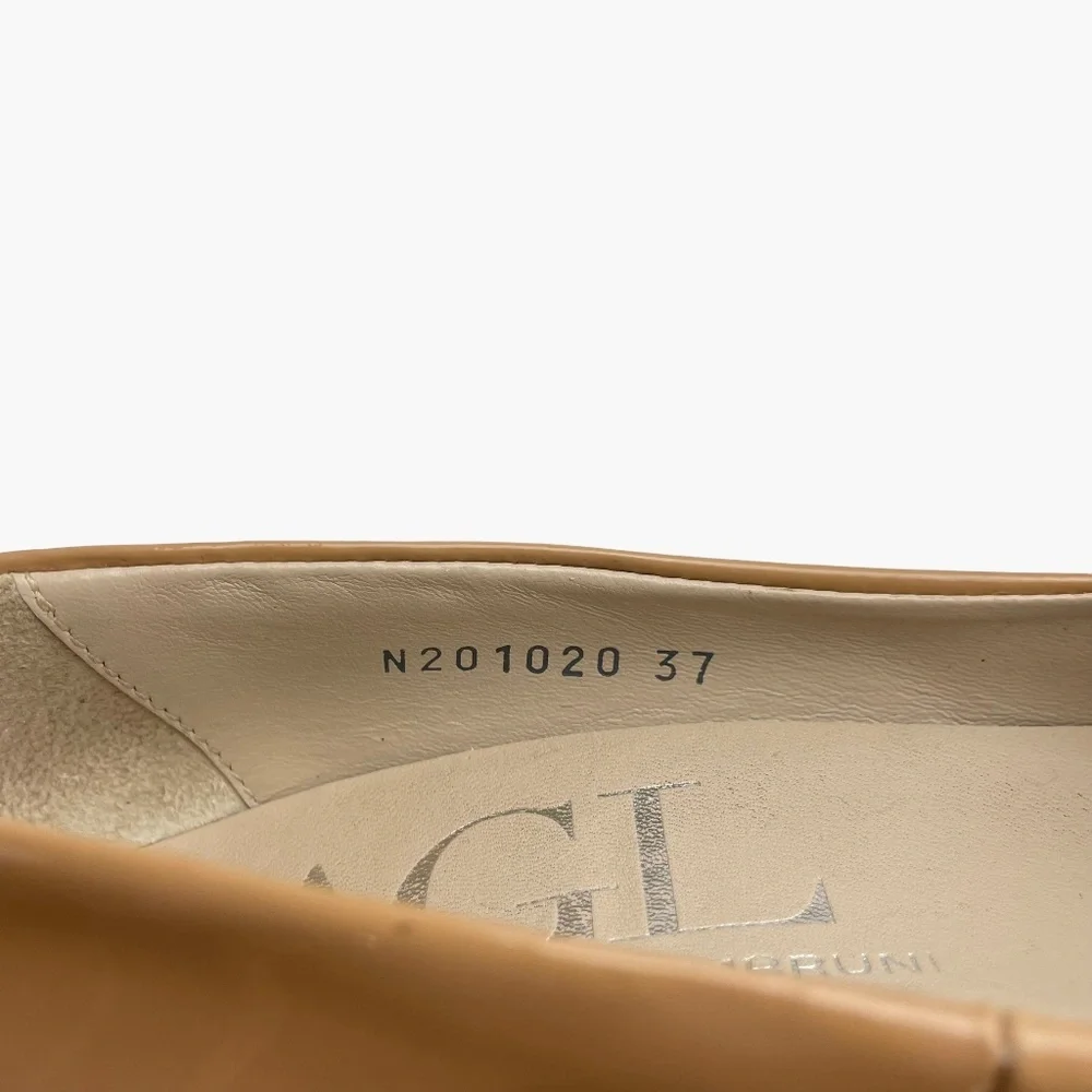 Attilio Giusti Leombruni AGL Mocha Patent Leather‎ Cone Heels